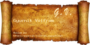 Gyurnik Volfram névjegykártya